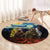 New Zealand and Australia ANZAC Day Round Carpet Kiwi Bird and Kangaroo Soldier Starry Night Style LT03 - Polynesian Pride