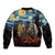 New Zealand and Australia ANZAC Day Sleeve Zip Bomber Jacket Kiwi Bird and Kangaroo Soldier Starry Night Style LT03 - Polynesian Pride