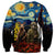 New Zealand and Australia ANZAC Day Sweatshirt Kiwi Bird and Kangaroo Soldier Starry Night Style LT03 - Polynesian Pride