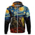 New Zealand and Australia ANZAC Day Zip Hoodie Kiwi Bird and Kangaroo Soldier Starry Night Style LT03 Zip Hoodie Black - Polynesian Pride