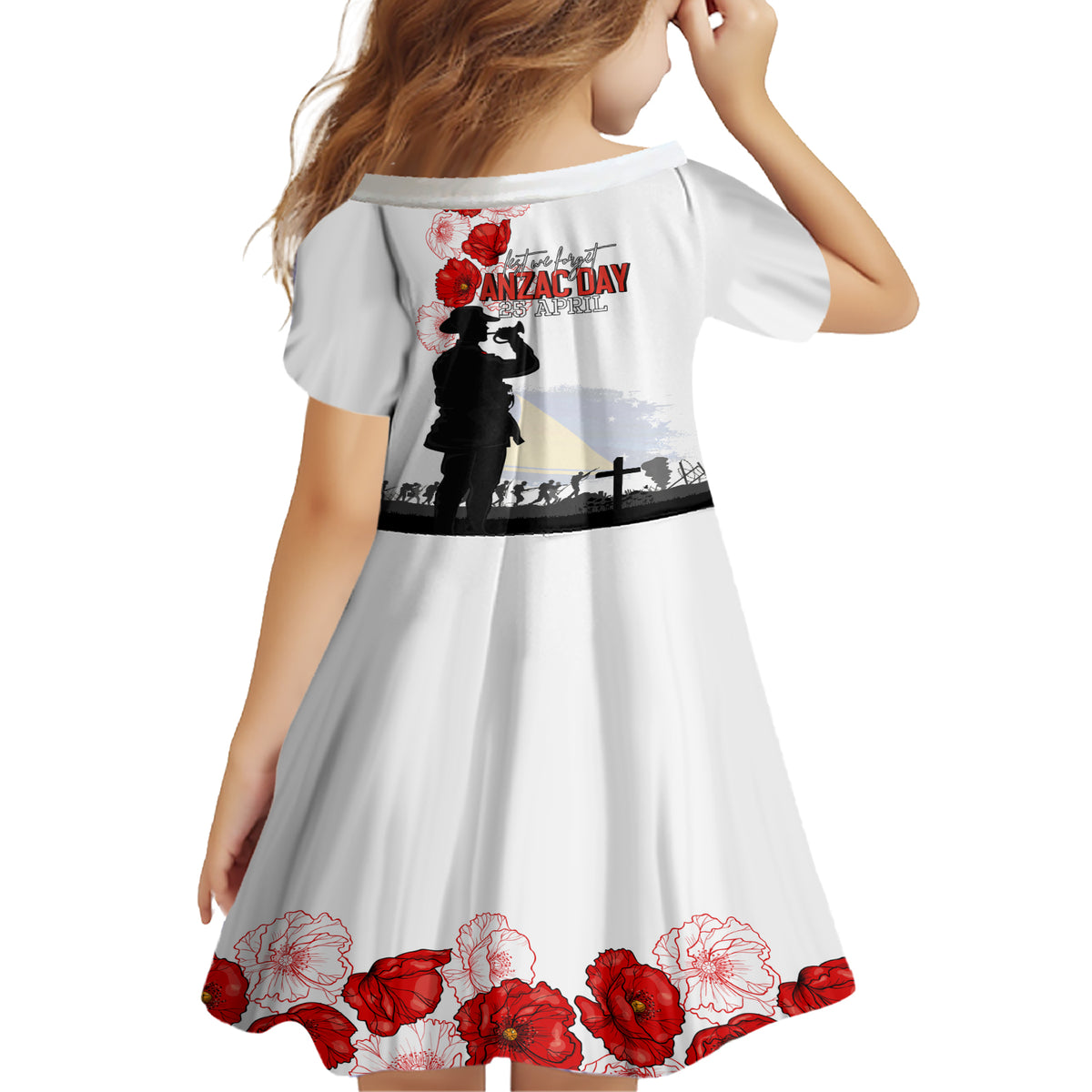 Tokelau ANZAC Day Family Matching Short Sleeve Bodycon Dress and Hawaiian Shirt Lest We Forget Red Poppy Flowers and Soldier LT03 - Polynesian Pride
