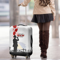 Tokelau ANZAC Day Luggage Cover Lest We Forget Red Poppy Flowers and Soldier LT03 - Polynesian Pride