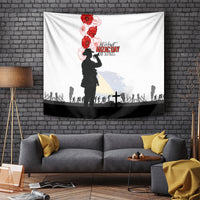 Tokelau ANZAC Day Tapestry Lest We Forget Red Poppy Flowers and Soldier LT03 - Polynesian Pride