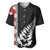 New Zealand ANZAC Day Baseball Jersey Soldier Silver Fern with Red Poppies Flower Maori Style LT03 Black - Polynesian Pride