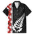 New Zealand ANZAC Day Family Matching Mermaid Dress and Hawaiian Shirt Soldier Silver Fern with Red Poppies Flower Maori Style LT03 Dad's Shirt - Short Sleeve Black - Polynesian Pride