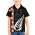 New Zealand ANZAC Day Family Matching Off Shoulder Long Sleeve Dress and Hawaiian Shirt Soldier Silver Fern with Red Poppies Flower Maori Style LT03 Son's Shirt Black - Polynesian Pride