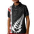 New Zealand ANZAC Day Kid Polo Shirt Soldier Silver Fern with Red Poppies Flower Maori Style LT03 Kid Black - Polynesian Pride