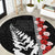 New Zealand ANZAC Day Round Carpet Soldier Silver Fern with Red Poppies Flower Maori Style LT03 Black - Polynesian Pride