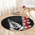 New Zealand ANZAC Day Round Carpet Soldier Silver Fern with Red Poppies Flower Maori Style LT03 - Polynesian Pride