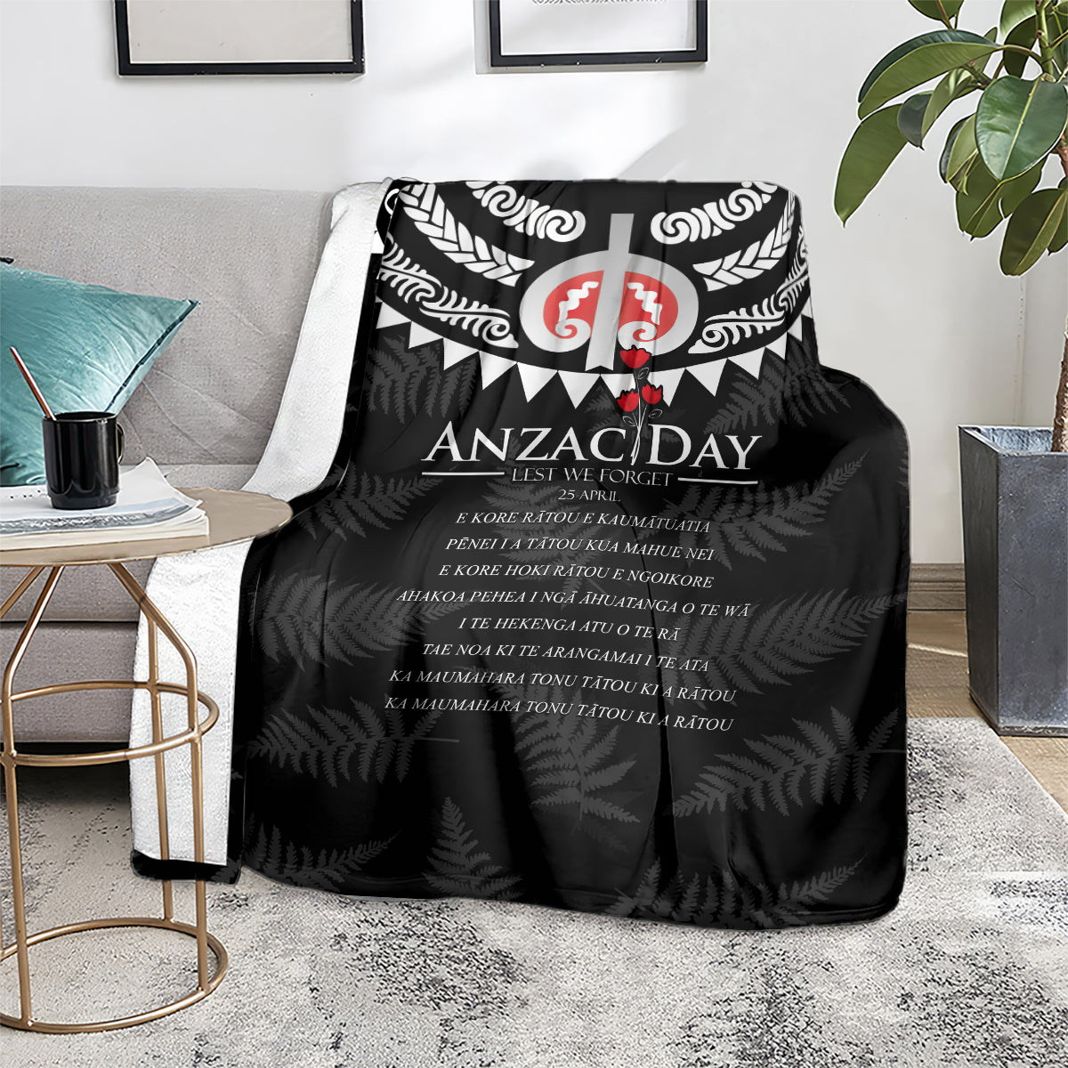 New Zealand ANZAC Day Blanket Lest We Forget Haka Dance Respect LT03 - Polynesian Pride