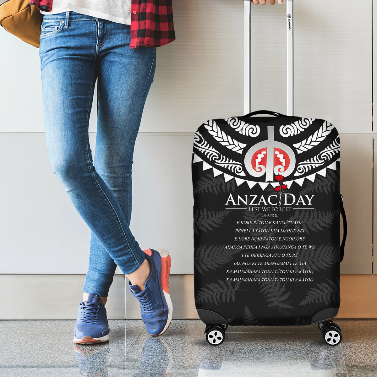 New Zealand ANZAC Day Luggage Cover Lest We Forget Haka Dance Respect LT03 - Polynesian Pride