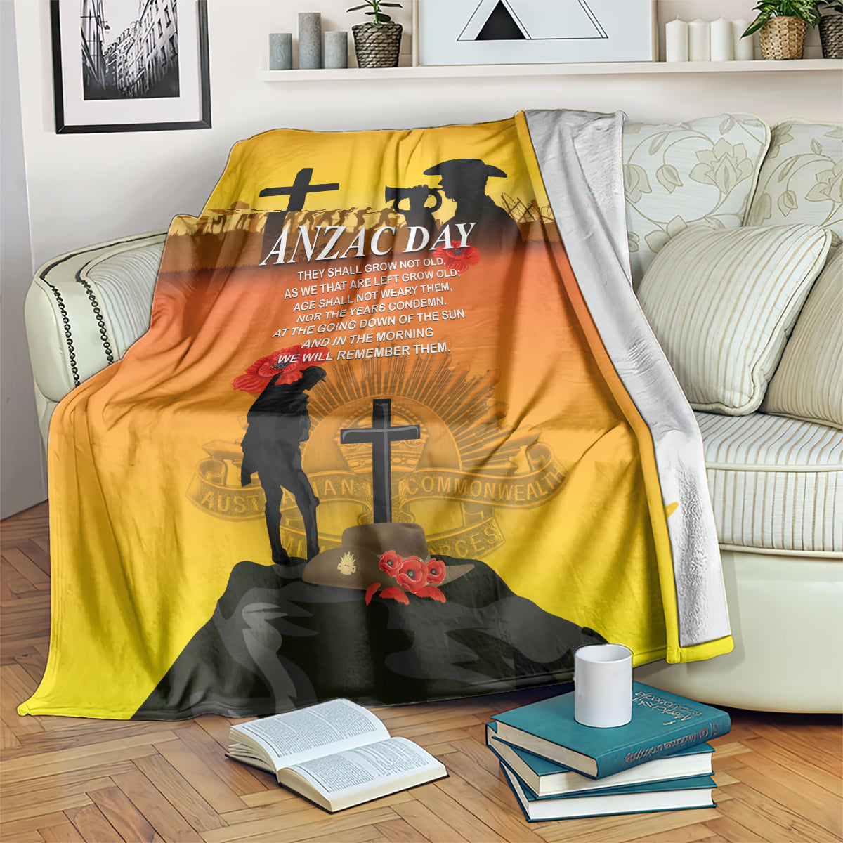 New Zealand and Australia ANZAC Day Blanket Gallipoli Lest We Forget LT03 Yellow - Polynesian Pride