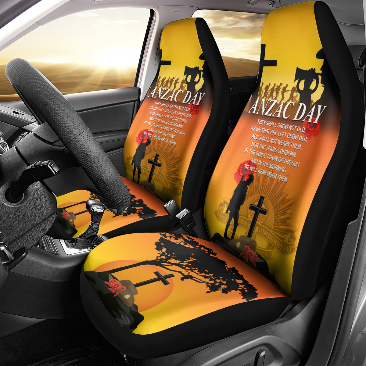 New Zealand and Australia ANZAC Day Car Seat Cover Gallipoli Lest We Forget LT03 - Polynesian Pride