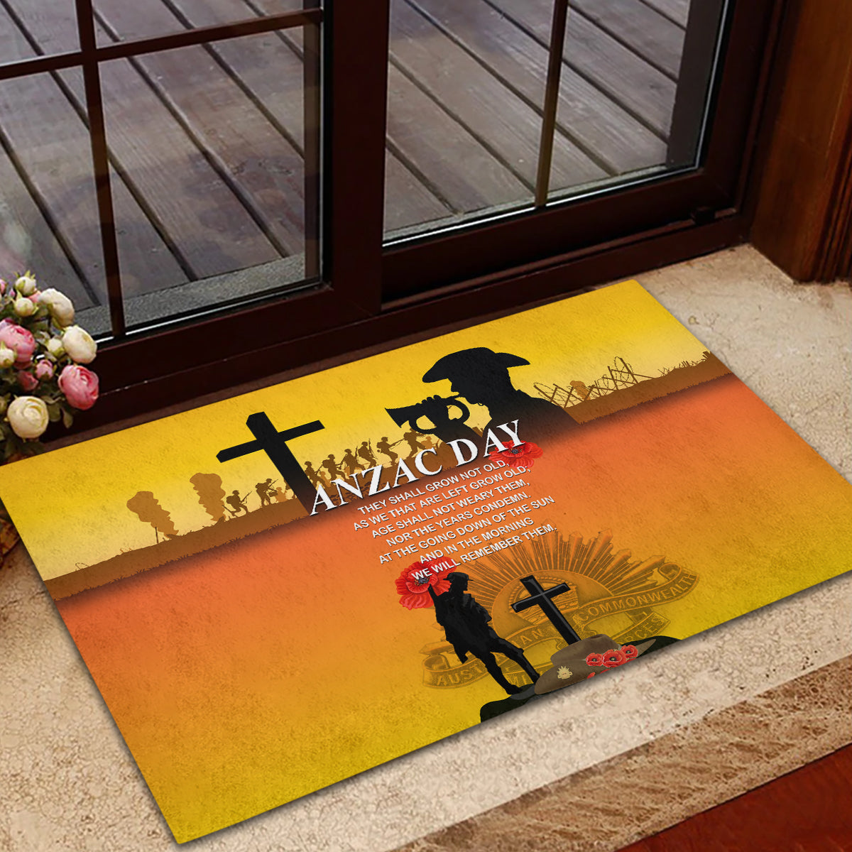 New Zealand and Australia ANZAC Day Rubber Doormat Gallipoli Lest We Forget LT03 - Polynesian Pride