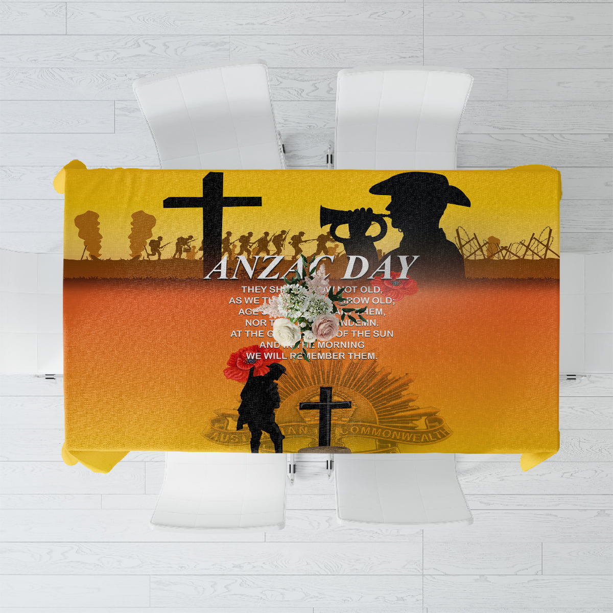 New Zealand and Australia ANZAC Day Tablecloth Gallipoli Lest We Forget LT03 Yellow - Polynesian Pride