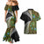 New Zealand Couples Matching Mermaid Dress and Hawaiian Shirt Koru Abstract Art and Silver Fern Maori Pattern LT03 - Polynesian Pride