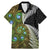 New Zealand Family Matching Mermaid Dress and Hawaiian Shirt Koru Abstract Art and Silver Fern Maori Pattern LT03 Dad's Shirt - Short Sleeve Green - Polynesian Pride