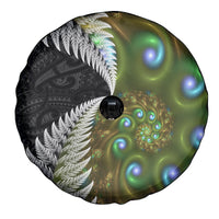 New Zealand Spare Tire Cover Koru Abstract Art and Silver Fern Maori Pattern LT03 - Polynesian Pride
