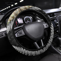 New Zealand Steering Wheel Cover Koru Abstract Art and Silver Fern Maori Pattern LT03 Universal Fit Green - Polynesian Pride
