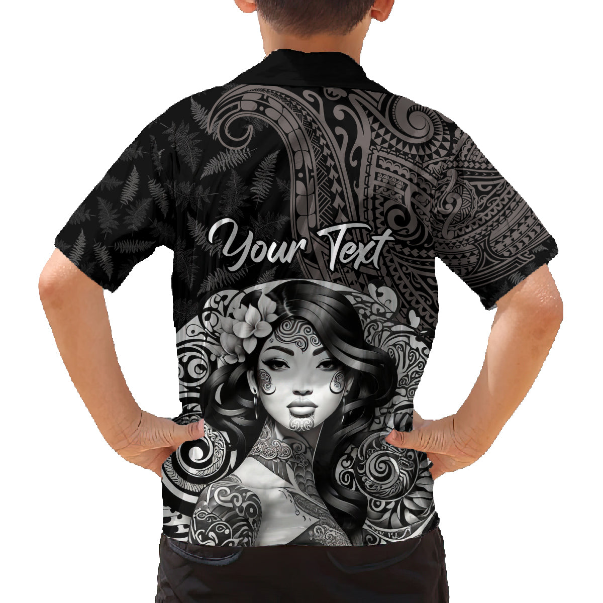 Custom New Zealand Women's Day Family Matching Summer Maxi Dress and Hawaiian Shirt Maori Tribal Girl and Silver Fern Pattern LT03 - Polynesian Pride