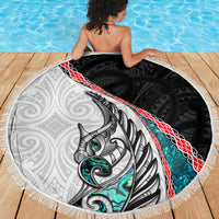 New Zealand Beach Blanket Manaia Fern and Koru Maori Pattern LT03 - Polynesian Pride