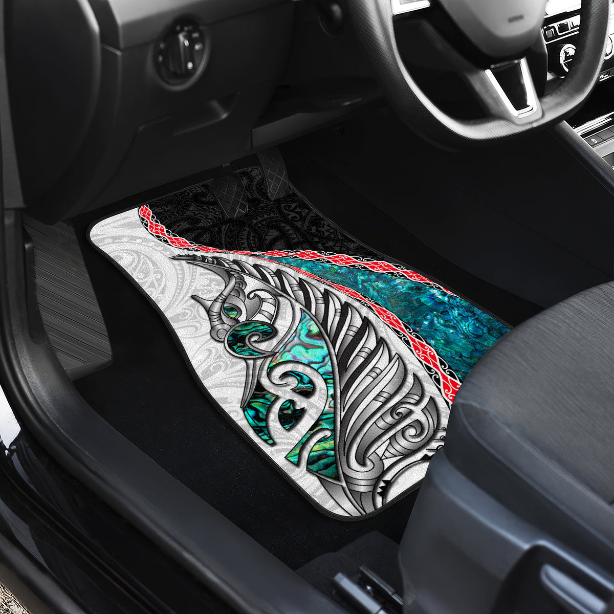 New Zealand Car Mats Manaia Fern and Koru Maori Pattern LT03 - Polynesian Pride