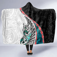 New Zealand Hooded Blanket Manaia Fern and Koru Maori Pattern LT03 - Polynesian Pride