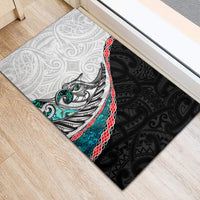 New Zealand Rubber Doormat Manaia Fern and Koru Maori Pattern