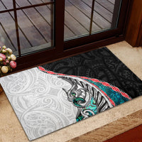 New Zealand Rubber Doormat Manaia Fern and Koru Maori Pattern