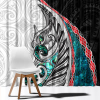 New Zealand Window Curtain Manaia Fern and Koru Maori Pattern LT03 - Polynesian Pride