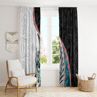 New Zealand Window Curtain Manaia Fern and Koru Maori Pattern LT03 - Polynesian Pride