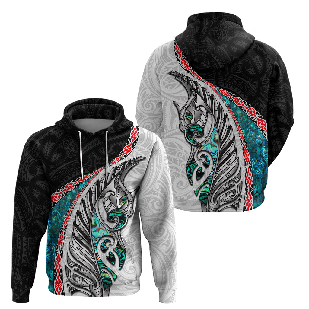 New Zealand Zip Hoodie Manaia Fern and Koru Maori Pattern LT03 - Polynesian Pride