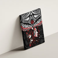 New Zealand Maori Girl Canvas Wall Art Silver Fern and Koru Pattern LT03 - Polynesian Pride