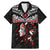 New Zealand Maori Girl Family Matching Mermaid Dress and Hawaiian Shirt Silver Fern and Koru Pattern LT03 Dad's Shirt - Short Sleeve Black - Polynesian Pride