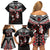 New Zealand Maori Girl Family Matching Off Shoulder Short Dress and Hawaiian Shirt Silver Fern and Koru Pattern LT03 - Polynesian Pride