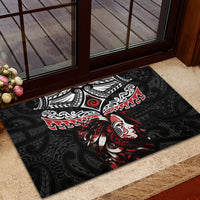 New Zealand Maori Girl Rubber Doormat Silver Fern and Koru Pattern LT03 - Polynesian Pride