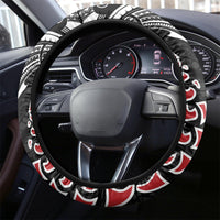 New Zealand Maori Girl Steering Wheel Cover Silver Fern and Koru Pattern LT03 - Polynesian Pride