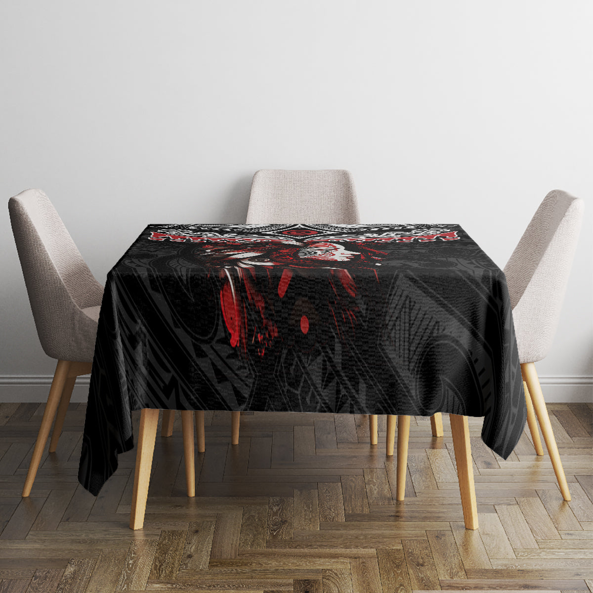 New Zealand Maori Girl Tablecloth Silver Fern and Koru Pattern LT03 - Polynesian Pride