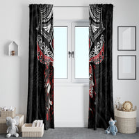 New Zealand Maori Girl Window Curtain Silver Fern and Koru Pattern LT03 - Polynesian Pride