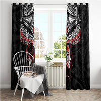 New Zealand Maori Girl Window Curtain Silver Fern and Koru Pattern LT03 - Polynesian Pride