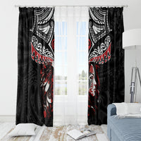 New Zealand Maori Girl Window Curtain Silver Fern and Koru Pattern LT03 - Polynesian Pride