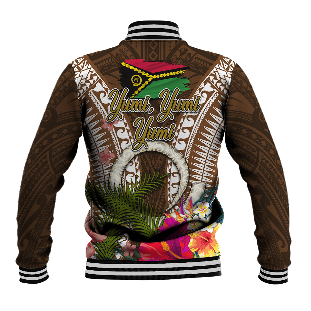 Vanuatu Selebretem 44th Indipendens Dei Baseball Jacket Yumi Pig Tusk and Namele Fern LT03 - Polynesian Pride
