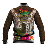 Vanuatu Selebretem 44th Indipendens Dei Baseball Jacket Yumi Pig Tusk and Namele Fern LT03 - Polynesian Pride