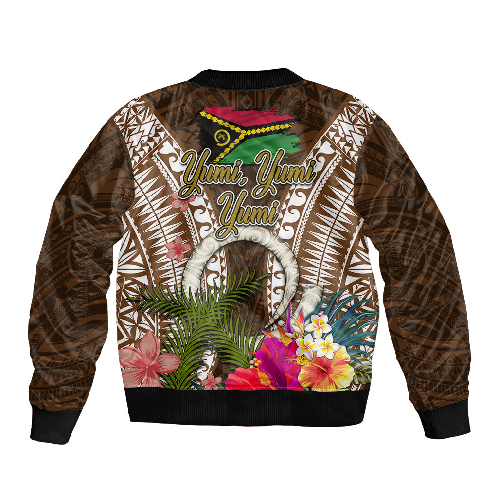 Vanuatu Selebretem 44th Indipendens Dei Bomber Jacket Yumi Pig Tusk and Namele Fern LT03 - Polynesian Pride