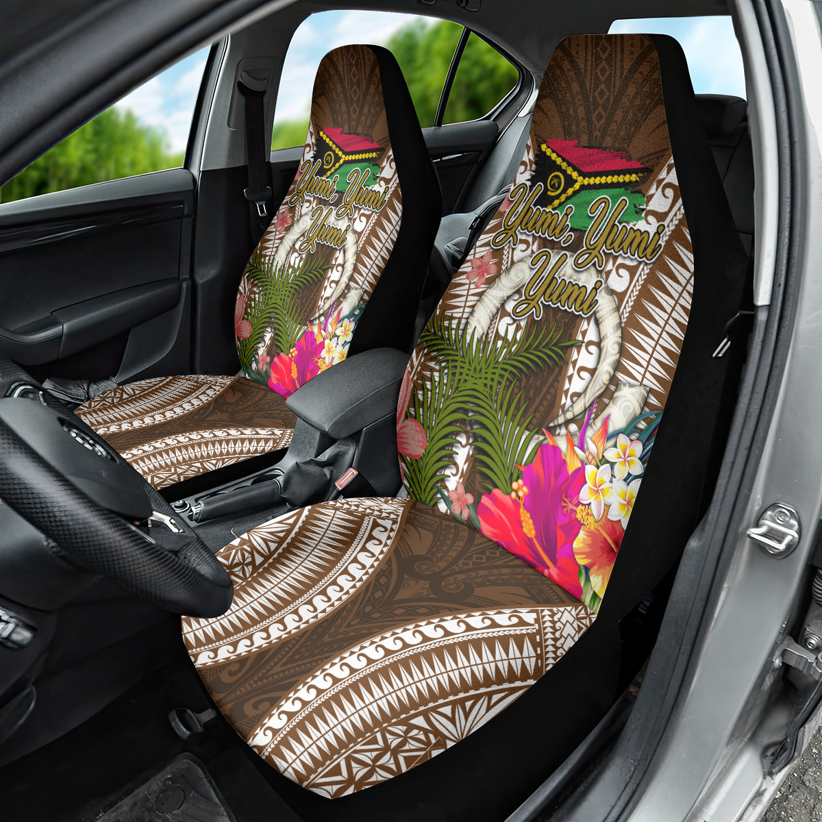 Vanuatu Selebretem 44th Indipendens Dei Car Seat Cover Yumi Pig Tusk and Namele Fern