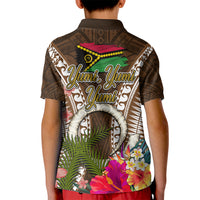 Vanuatu Selebretem 44th Indipendens Dei Kid Polo Shirt Yumi Pig Tusk and Namele Fern