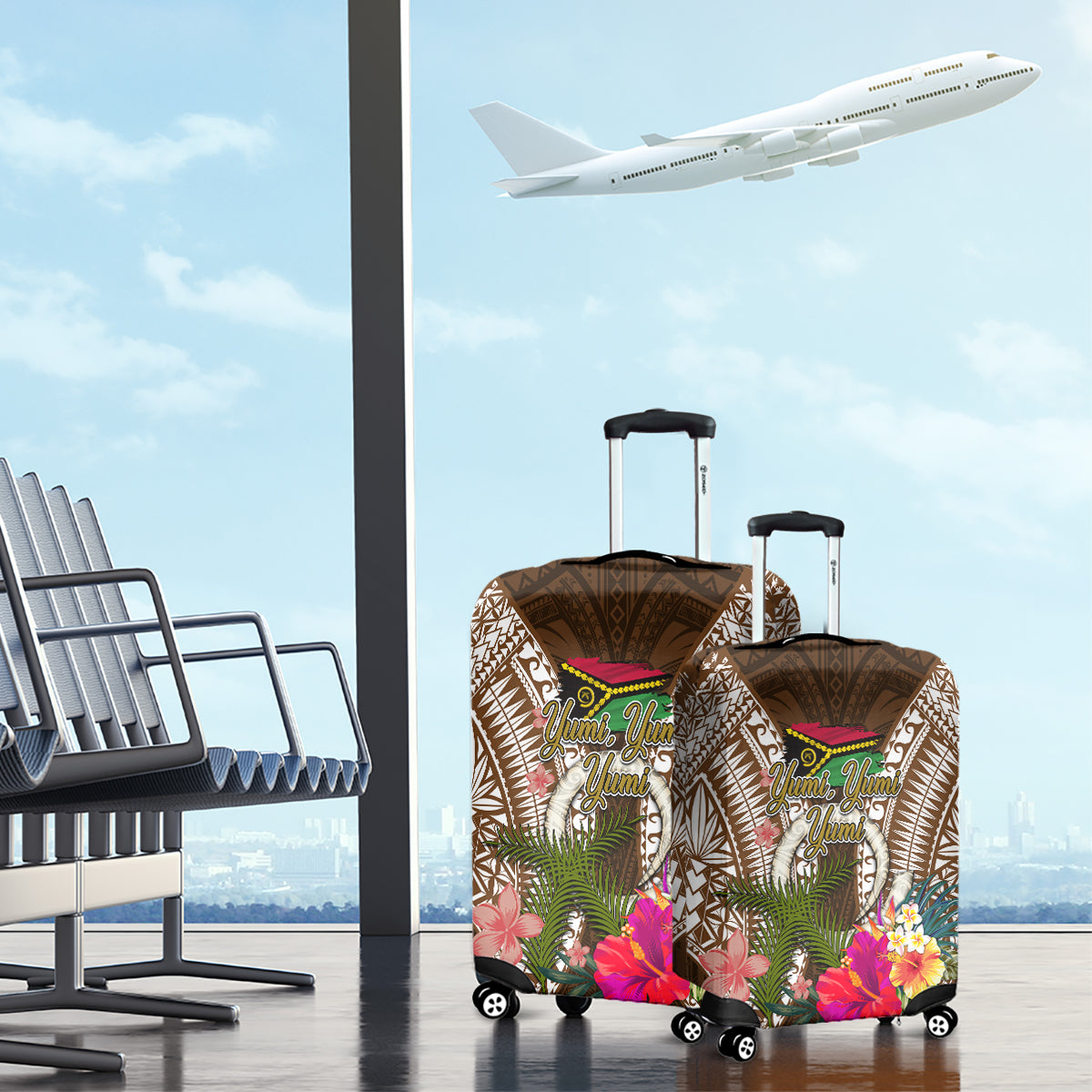 Vanuatu Selebretem 44th Indipendens Dei Luggage Cover Yumi Pig Tusk and Namele Fern