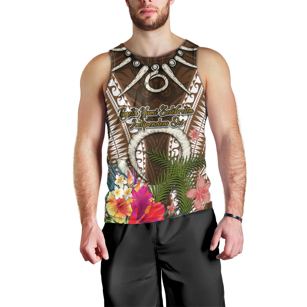 Vanuatu Selebretem 44th Indipendens Dei Men Tank Top Yumi Pig Tusk and Namele Fern LT03 - Polynesian Pride