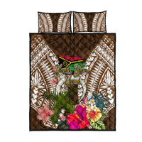 Vanuatu Selebretem 44th Indipendens Dei Quilt Bed Set Yumi Pig Tusk and Namele Fern LT03 - Polynesian Pride