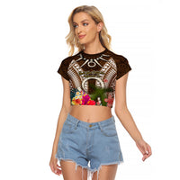 Vanuatu Selebretem 44th Indipendens Dei Raglan Cropped T Shirt Yumi Pig Tusk and Namele Fern